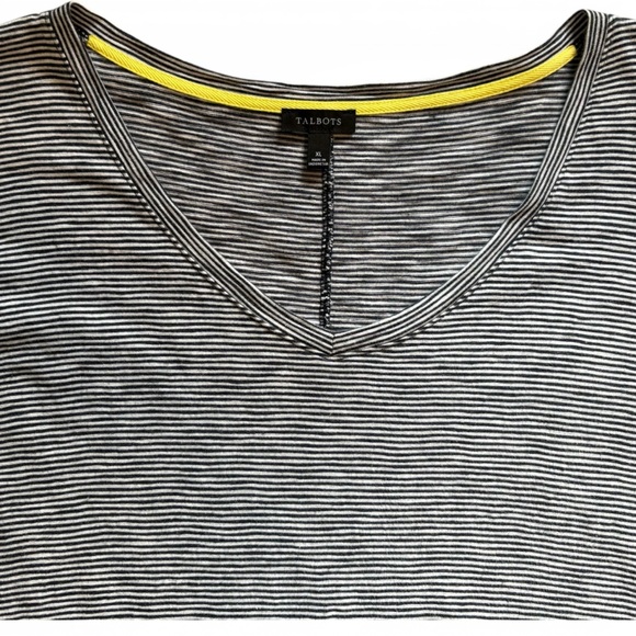 Talbots Navy/White Striped Jersey Fabric Dress XL - Picture 3 of 7